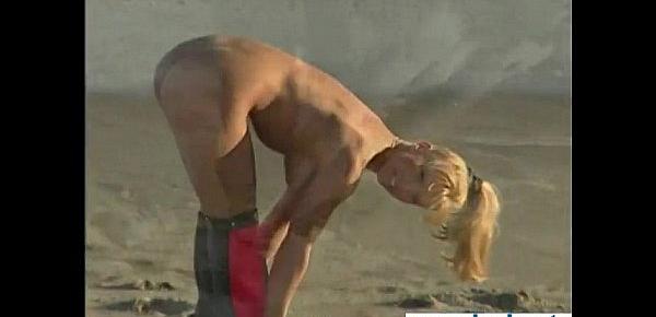  Big tit blonde nude at the beach